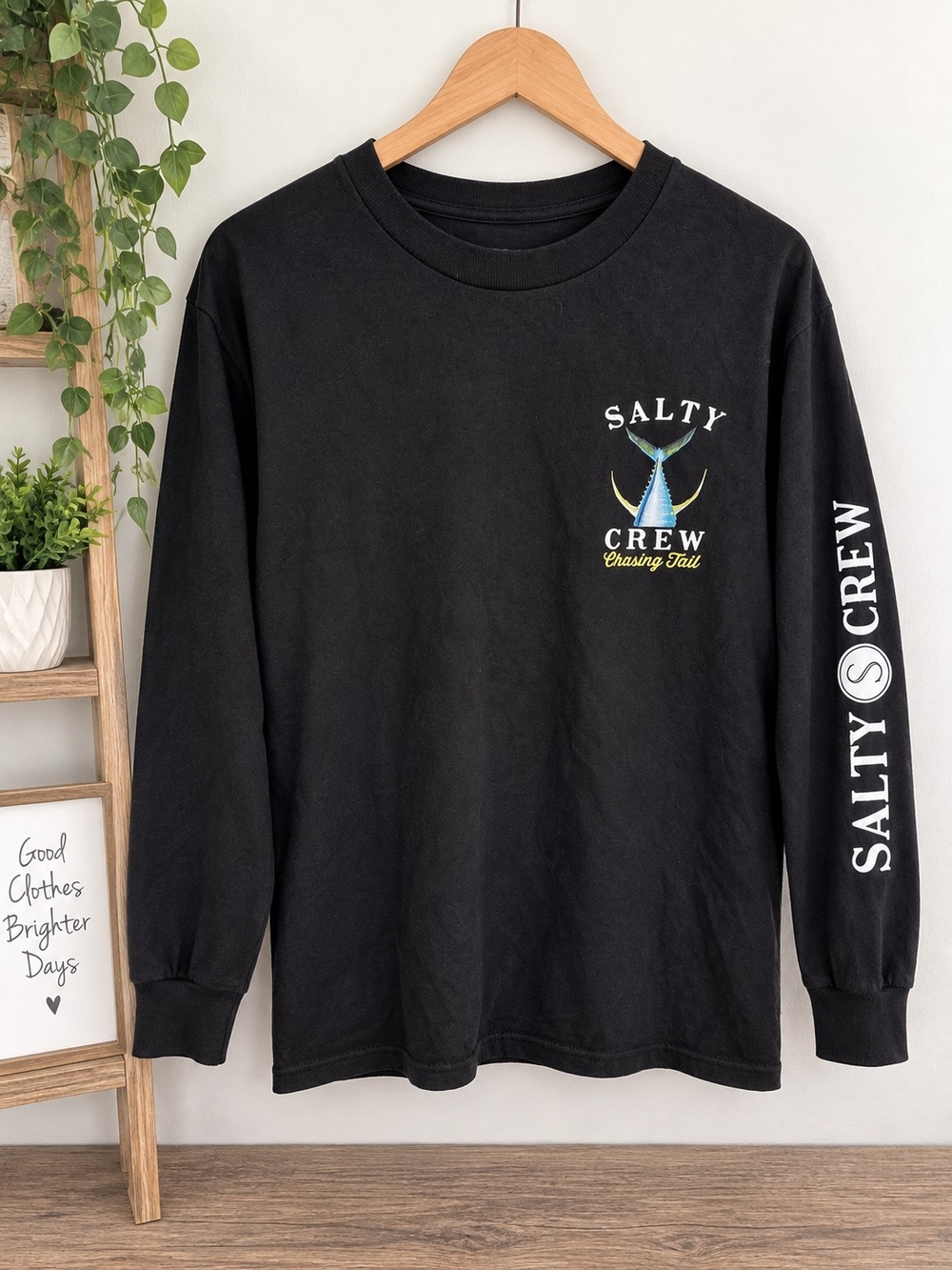 Salty Crew Men’s Long Sleeve Black Graphic Tee - Chasing Tail